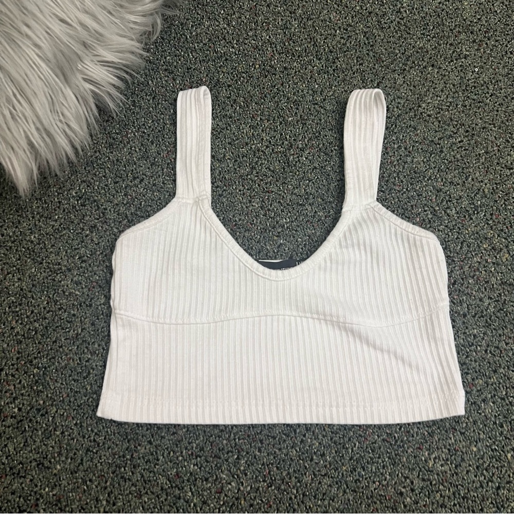 PREETYLITTLETHING White Underline Boning Style Corset Tank Top Casual Shirt Sz 4 - Picture 5 of 15